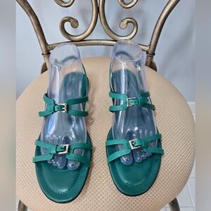 Tod's Teal Flat Sandals, s39